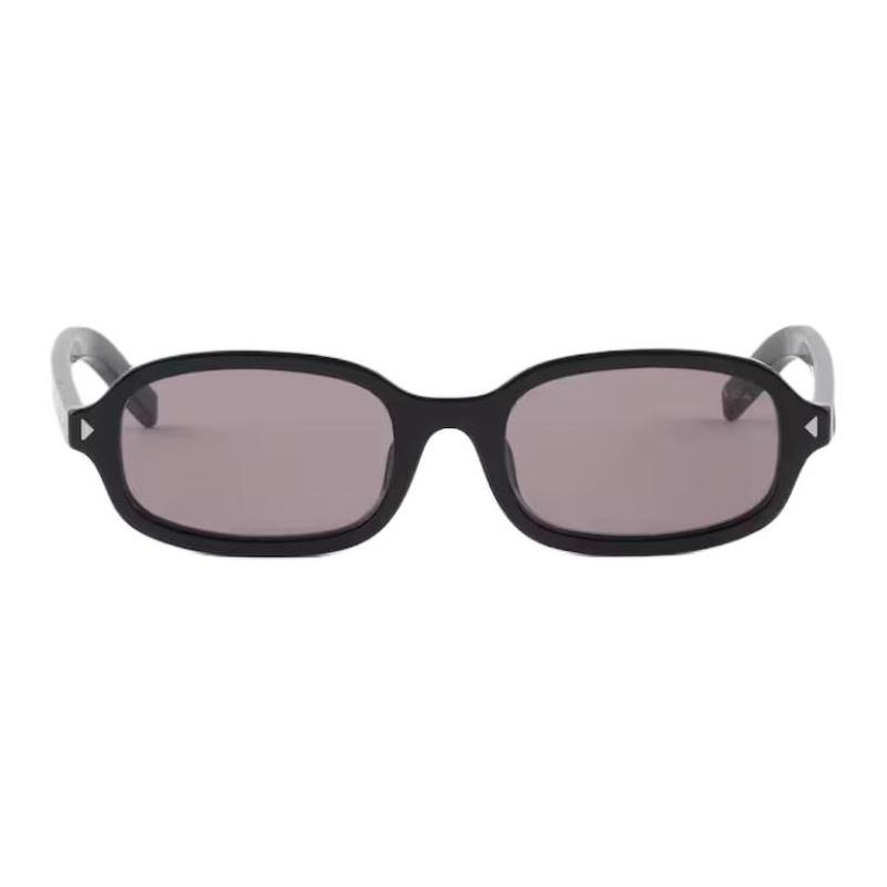Prada Stylish Simple Acetate Oval Sunglasses Women's Black