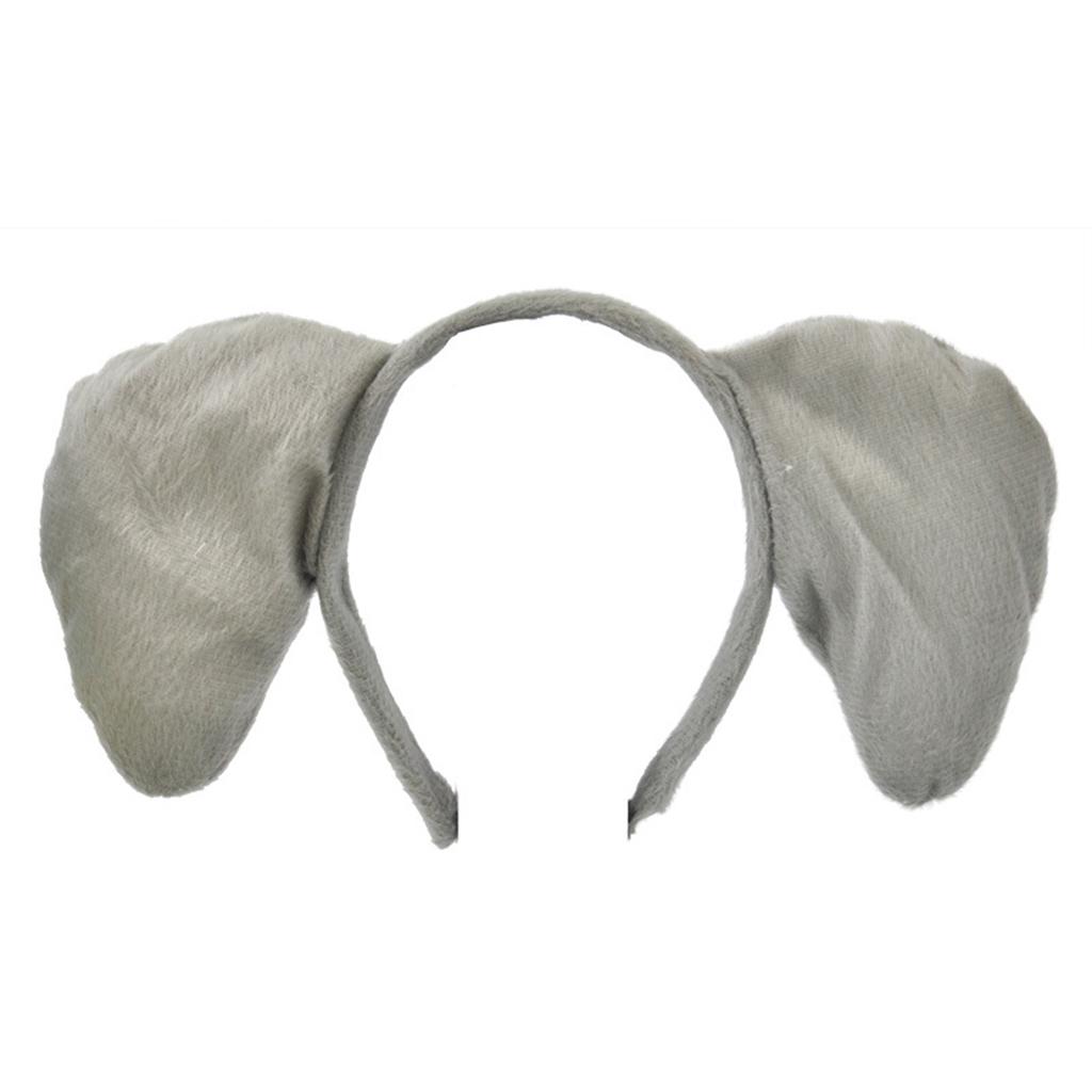 Elefantenohr Stirnbänder Kinder Erwachsene Tier Kopfschmuck Party Thema Kopfbedeckung Haarschmuck Zubehör für Geburtstagsfeier gray