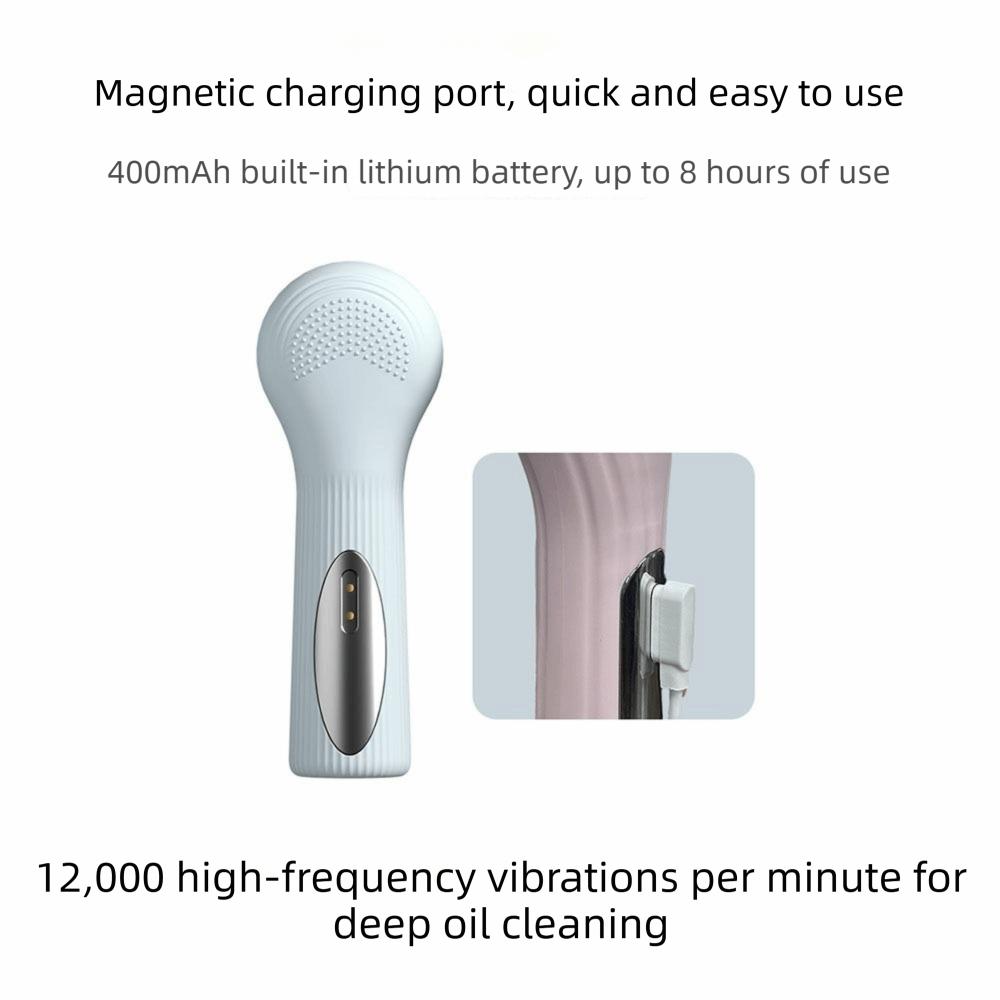 Waterproof Silicone Facial Cleanser Ultrasonic Heated Facial Brush Face Scrubber Household Use
