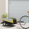 VidaXL Bicycle Trailer Black and Yellow 30 Kg Iron 94036