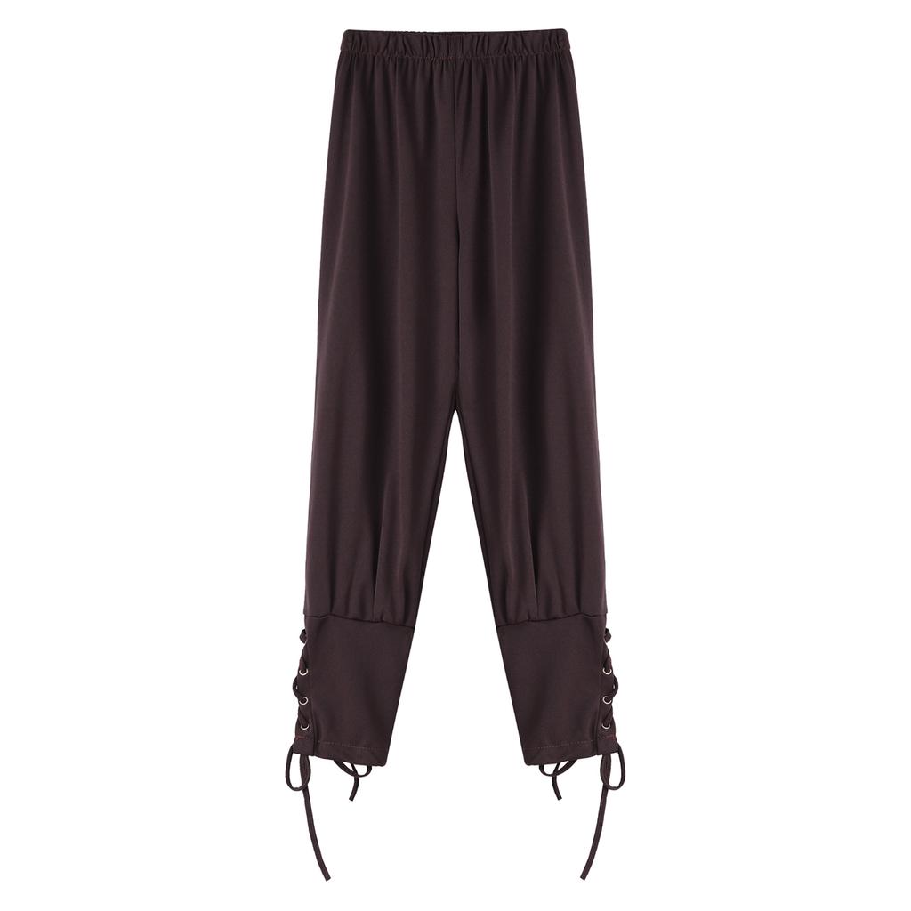 Pantaloni da Pirata per Ragazzi Medievali con Fascia alla Caviglia Costume Rinascimentale Vichingo Pantaloni Halloween Gotico Outfit a Strisce