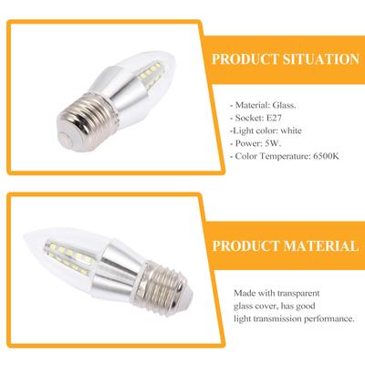 2Pcs Small Chandelier Light Bulb E27 LED Bulb Low Consumption Decorative Lighting Chandelier Light Bulbs