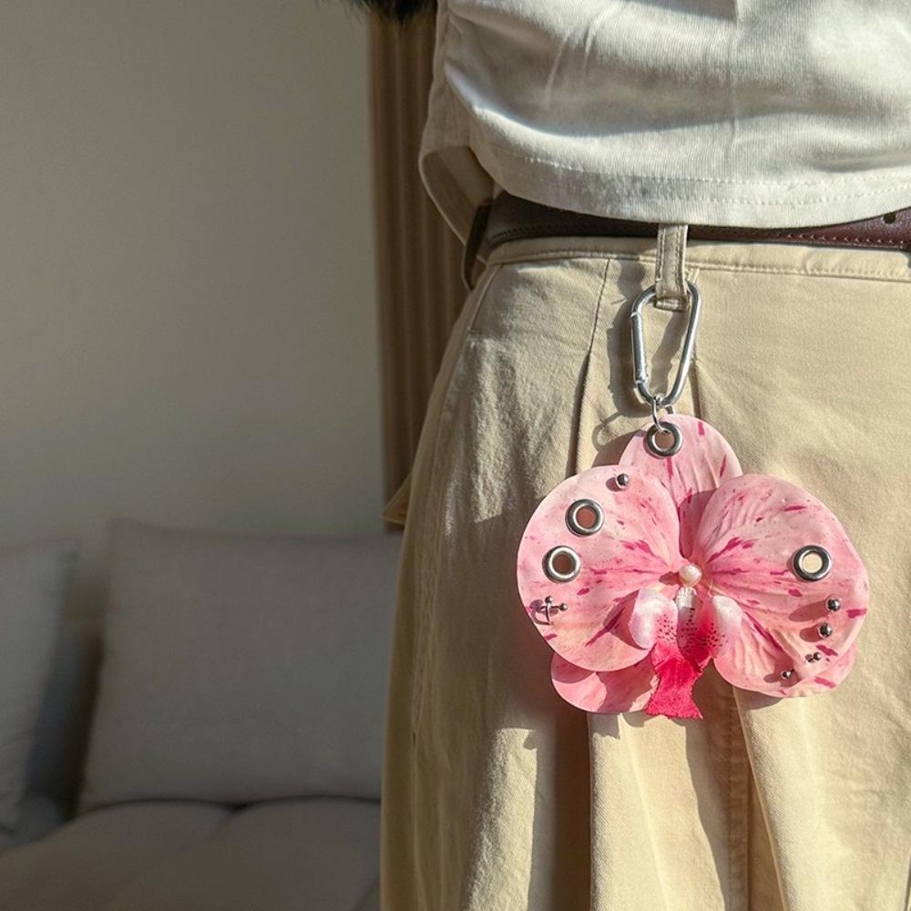 Colorful Simulation Flower Keyring Simulation Flower Flower Bag Pendant Butterfly Orchid Keychain