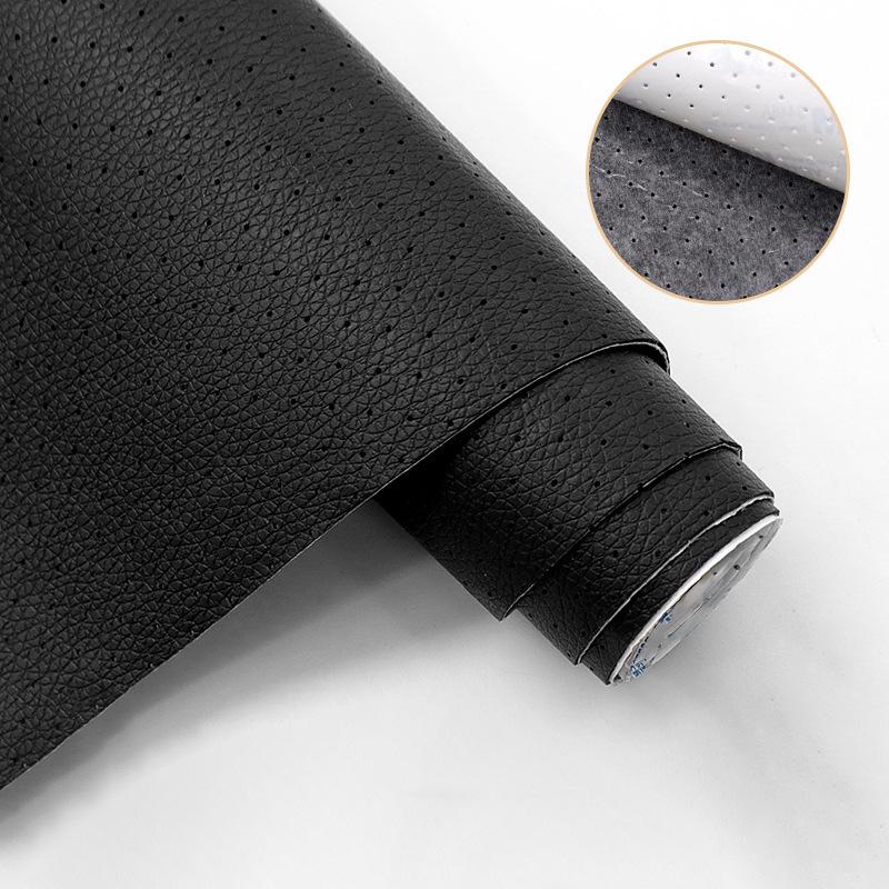Breathable Self-Adhesive Faux Leather - Perforated PVC Leather for Car Seat & Sofa Repair