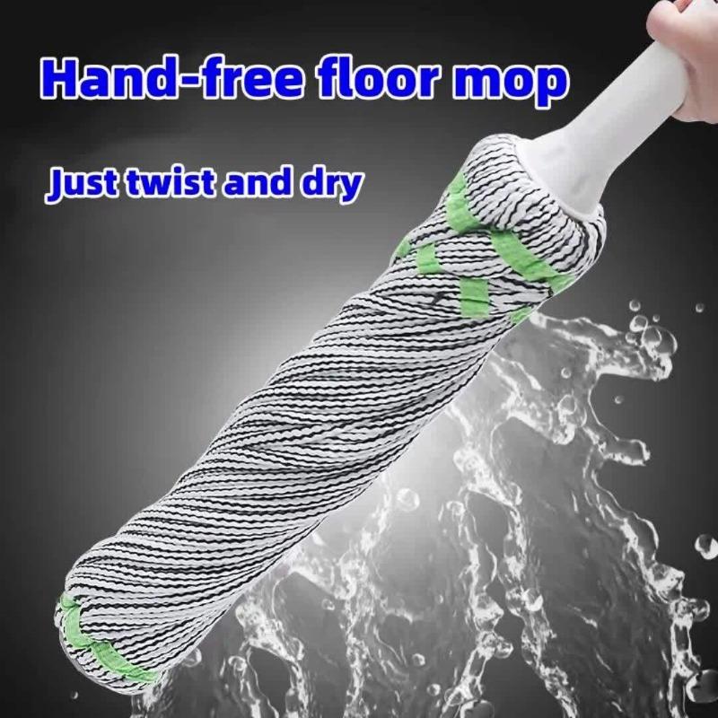 Easy Hands-Free Self-Wringing String Mop for Versatile Wet and Dry Rotary Cleaning - Living Room, Bedroom, Toilet, Kitchen, and Floor Surfaces