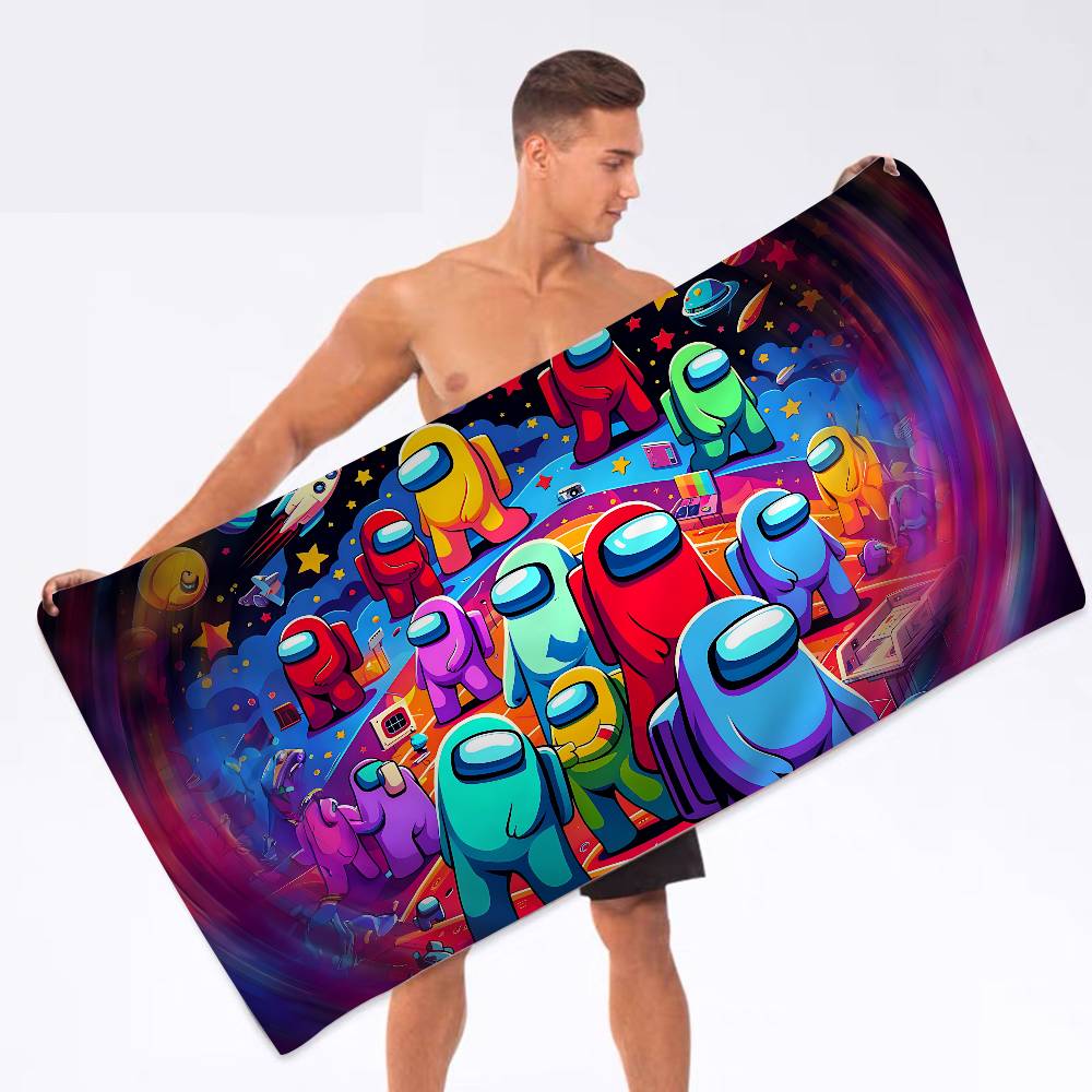 Hot Game A-among U-us Beach Towel Colorful Bath Towels for Girl Microfiber Quick Dry Custom Sand Free Beach Yoga Spa Gym Pool