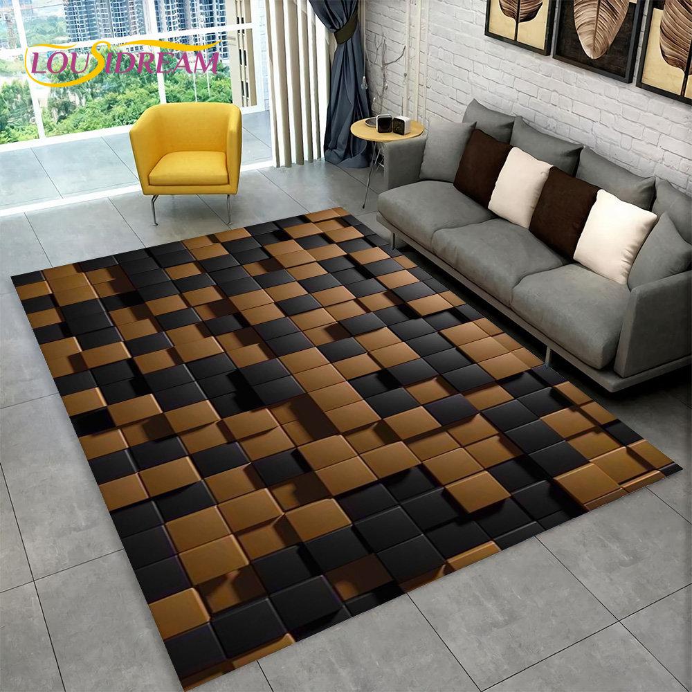 3D-Vortex-Illusionsteppich, abstrakter geometrischer optischer Teppich für Wohnzimmer, Schlafzimmer, Sofa, Fußmatte, Dekor, rutschfeste Bodenmatte