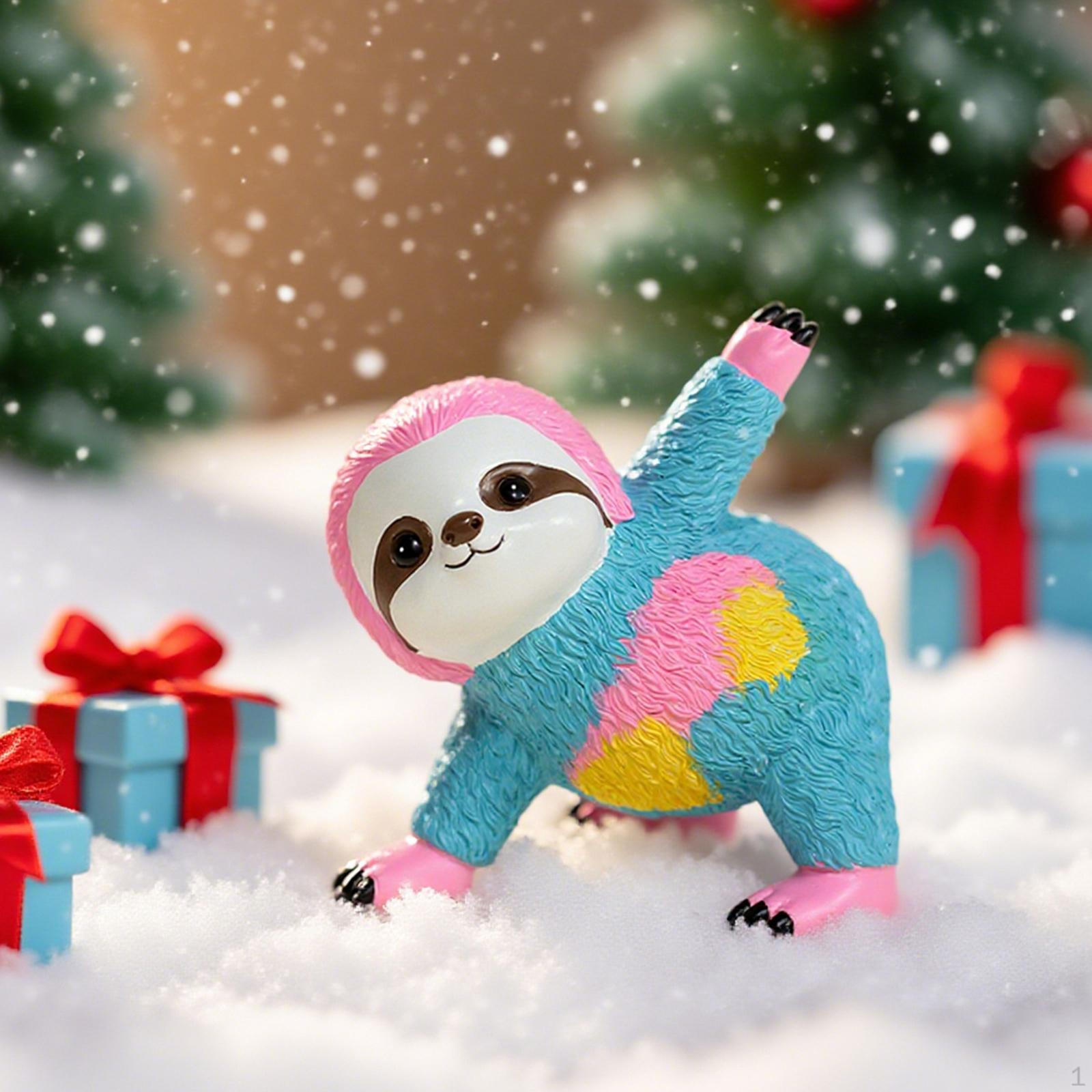 

Sloth Figurine Decorative Statue Art Craft Tabletop Ornament Animal Sculpture for Fireplace Table