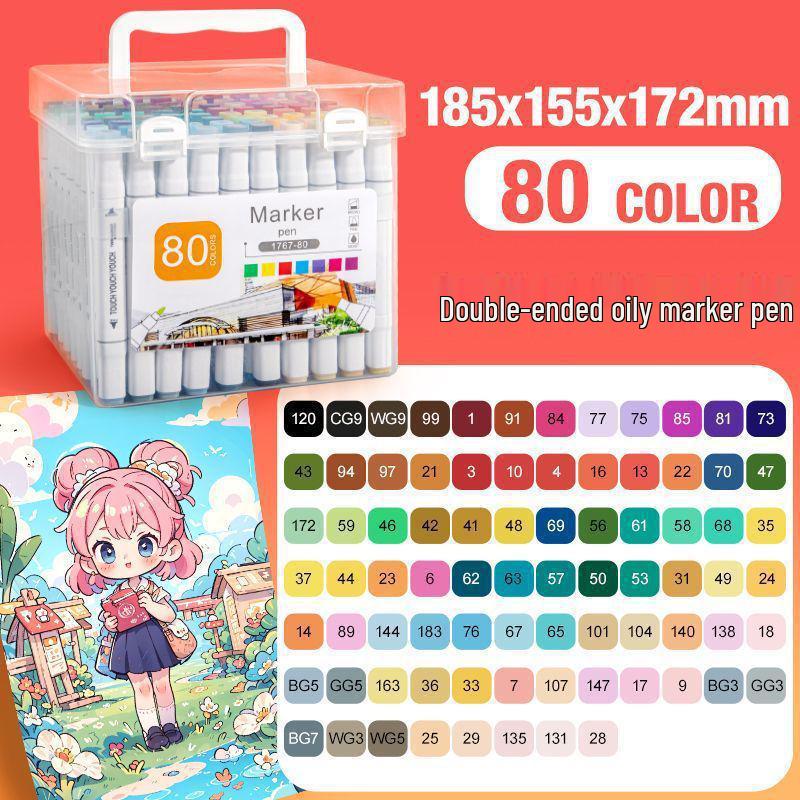 Double-Ended Marker Pen Set: Alcohol-Based Watercolor Pens for Children's Art and Graffiti