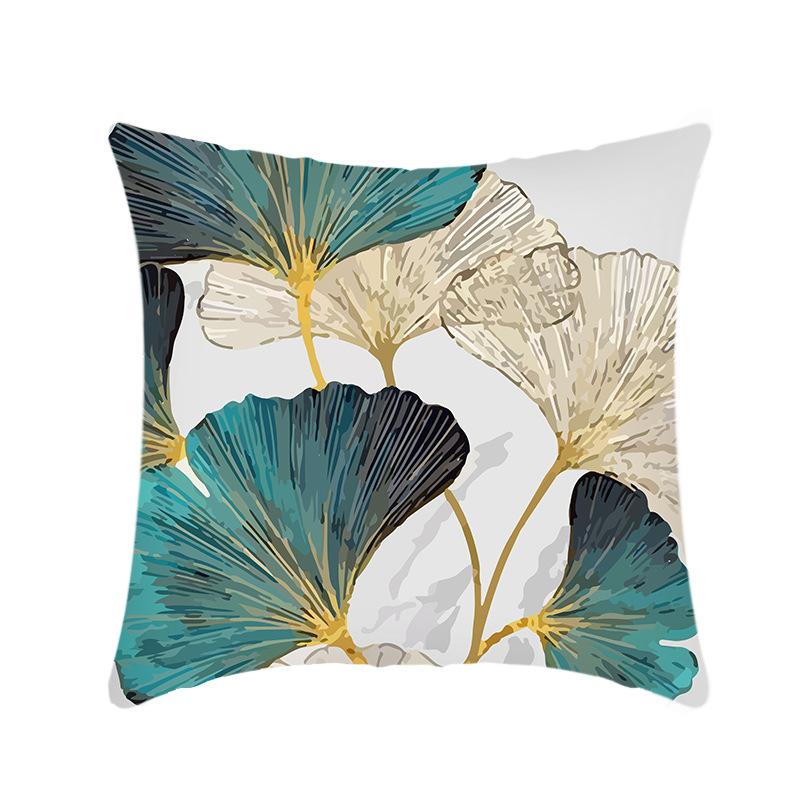 New Light Luxury Series Printed Ginkgo Leaf Print Pillow Home Sofa Cushion Cover