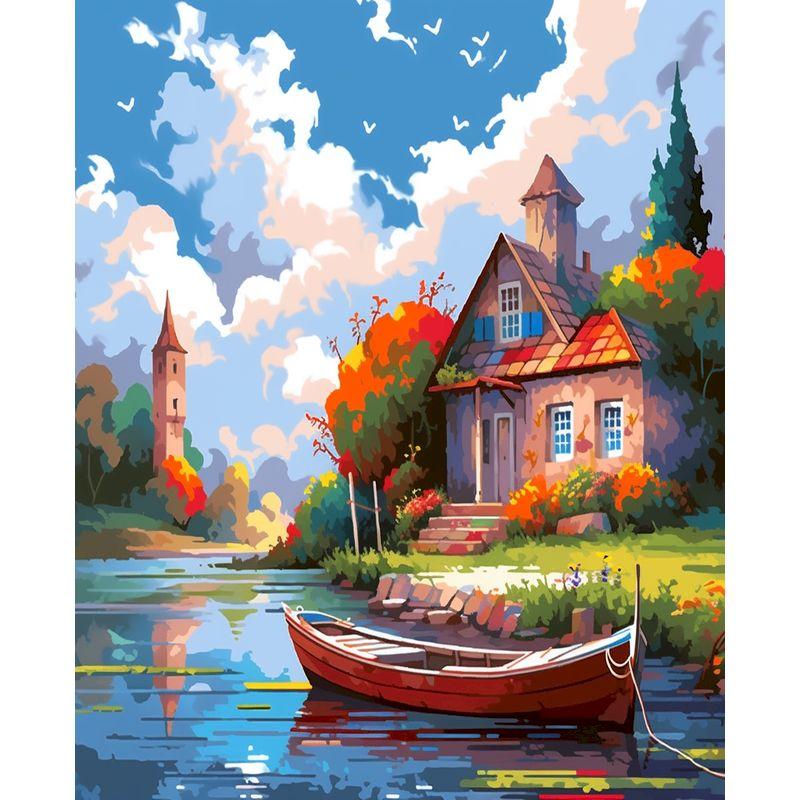 

GATYZTORY Painting By Number Mountain Landscape Wall Art DIY Frame Picture By Numbers Forest Acrylic Canvas Home Decor Gift 30x20cm no frame чистий