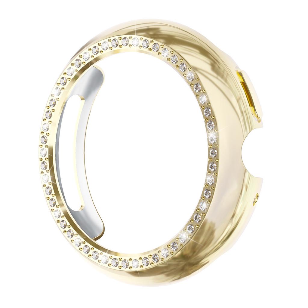 For Google Pixel Watch 4 41mm Case Single Row Rhinestone Decorative Hollow Design PC Watch Cover