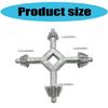 Practical 4 in 1 Key Wrench Multifunctional Zinc Alloy Four Head Combination Tool For Home And Office Use