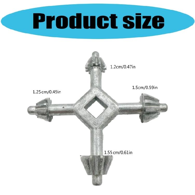 Practical 4 in 1 Key Wrench Multifunctional Zinc Alloy Four Head Combination Tool For Home And Office Use