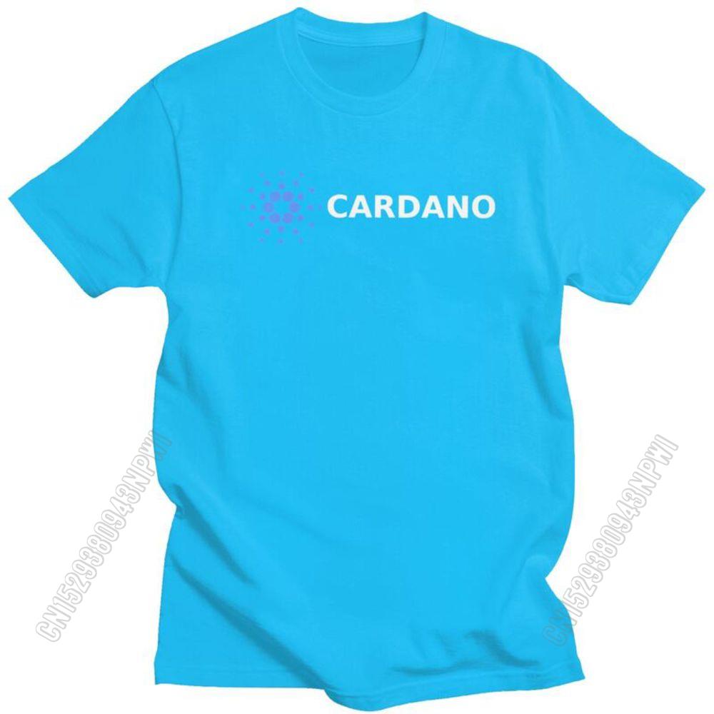 Classic Fashion Cardano Logo T Shirt Men Pure Cotton T-Shirt Leisure Bitcoin Crypto Coin Tee Tops Streetwear Tshirt
