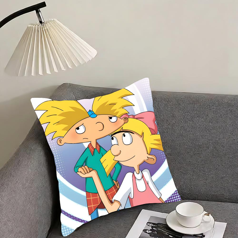 Hey Arnold Cushion Cover Reversible Plush Pillow Cover – For Car, Sofa, Bedroom, Perfect As A Gift.