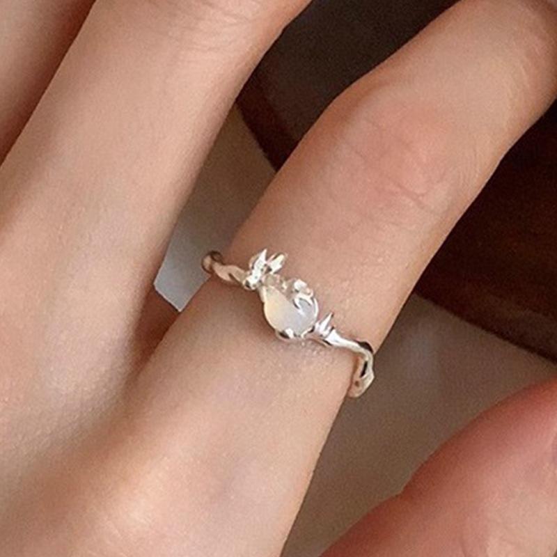 PANJBJ 925 Sterling Silver Golden Flower Rings For Women Drip Glaze Plant Irregular Adjustable Sweet Jewelry Gift Dropshipping