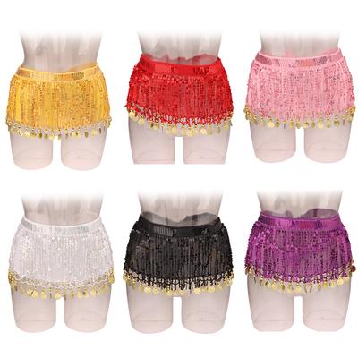 Bauchtanz Hüftkette Boho Pailletten Quaste Hüftgürtel Indischer Tanz Hüfttuch Jazz Tanz Show Kostüme Mit Herabhängenden Pailletten