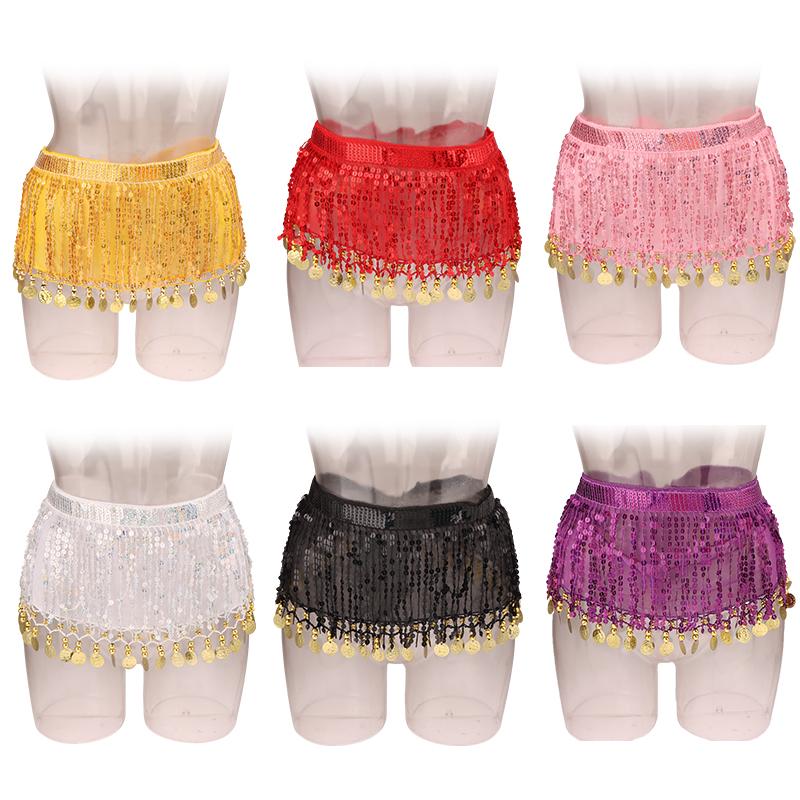 Belly Dance Waist Chain Boho Sequin Tassel Waist Belt Indian Dance Hip Scarf Jazz Dance Show Costumes With Dangling Sequins