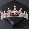 Rose Gold Color Crystal Tiaras And Crowns Rhinestone Prom Princess Diadem Wedding Bridal Hair Accessories Jewelry Crown Tiara