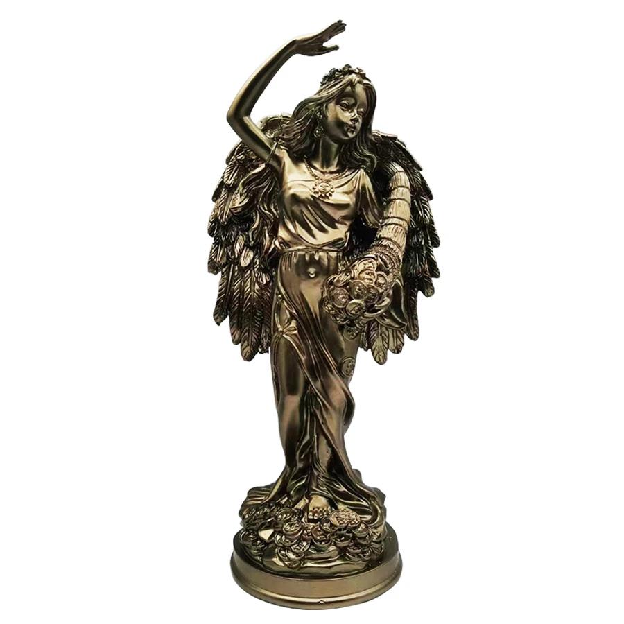 Ancient Greek Goddess of Wealth Resin Sculpture Retro Office Lucky Decoration Attracting Wealth Home Decoration Ornaments Gifts