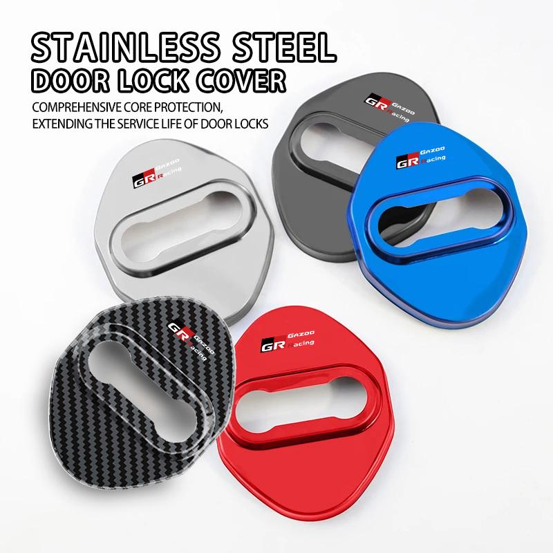 For S2 4Pcs Car Door Lock Buckle Zinc Alloy Protective Covers GR Yaris Corolla Prius Aqua Vios Mirai Hilux Auris CHR JH2