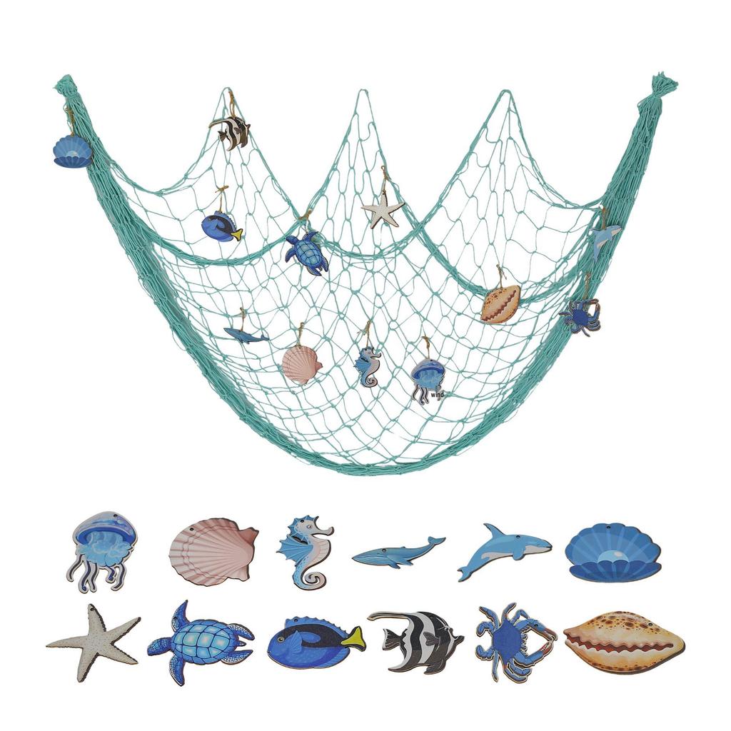 Filet de pêche décoratif épais style méditerranéen pour mur photo et décorations sur le thème de l'océan