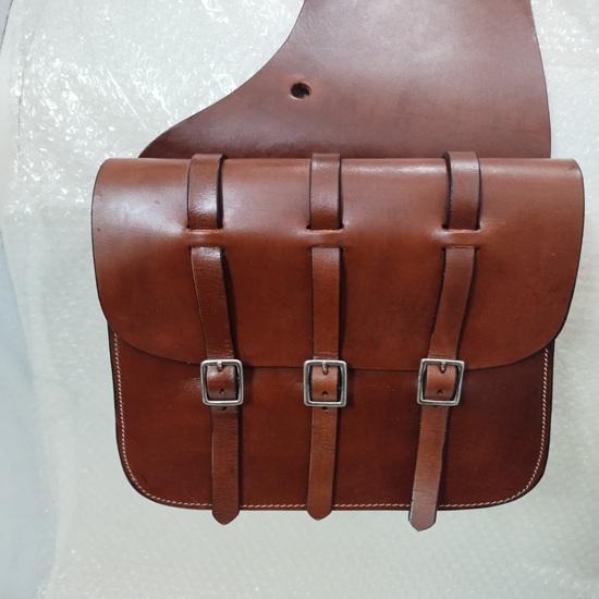 New Western Horse Leather Simple Saddle Bag Genuine Saddle Bag for Horse .