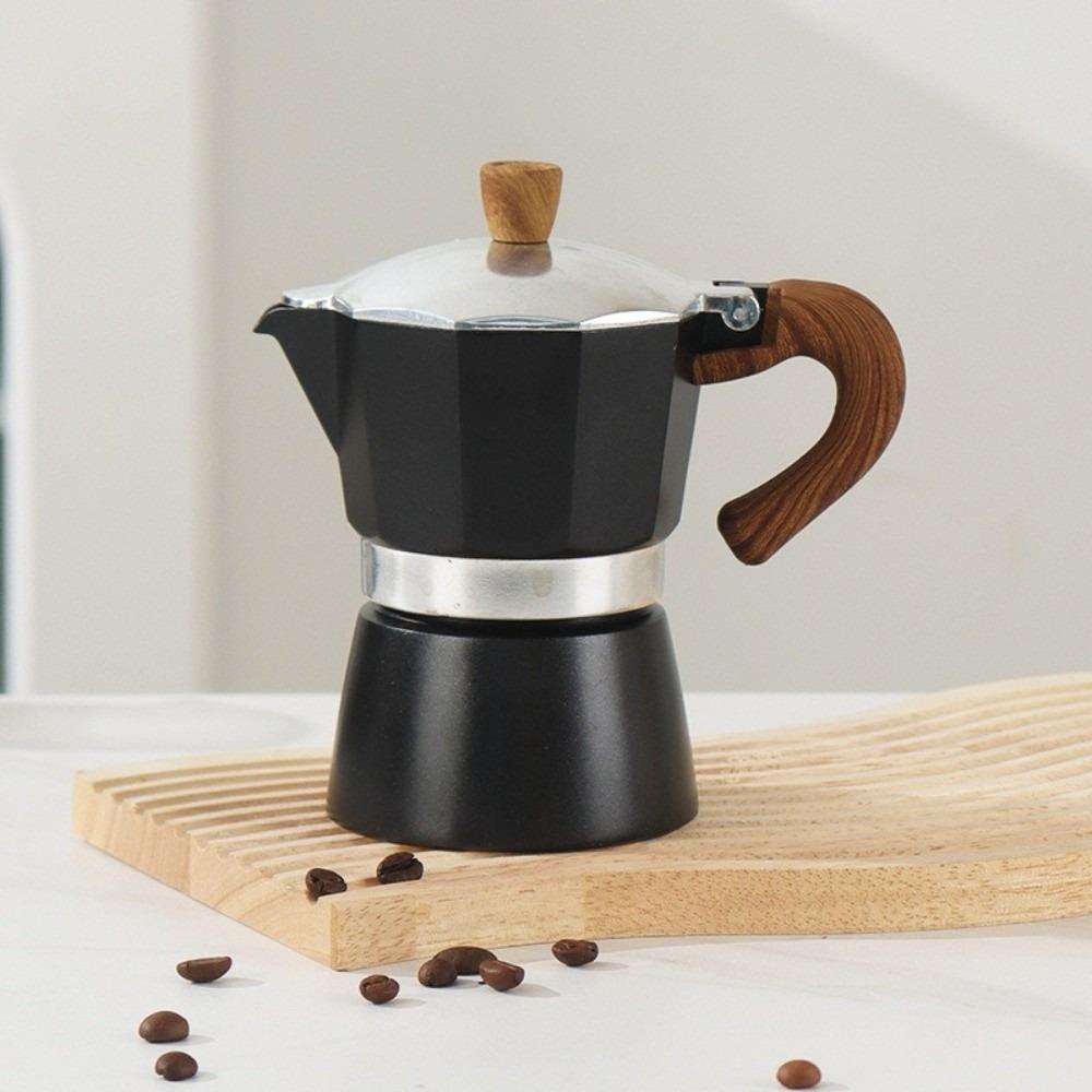 

150ml Espresso Stovetop Moka Pot 3 Cup Aluminum Coffee Maker Brewer Anti-Rust Classic Mocha Coffee Machine for Making Coffee