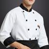 Double Breasted Chefs Coat Lightweight Chefs Jacket Color Stitching Chefs Uniform Hotel Restaurant Shirt Work Clothes