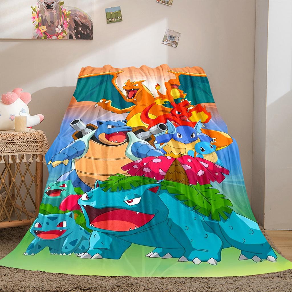 Pocket Monster Anime Weiche Flanelldecke Leichte Gemütliche Mikrofaserdecke für Sofa Bett LXR122