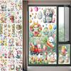 9 Sheets Cute Rabbits Easter Window Stickers PVC Electrostatic Bunny Home Decor Glass Decals Reusable Easter Party Decorations