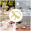 6 pcs Decorative Bow Napkin Ring Gold / Silver Serviette Ring Napkin Buckle  For Table Dining Decor