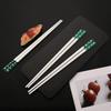 Vysoce kvalitní slitinové protiskluzové hůlky, zelené hůlky s třešňovým květem, domácí hotel, restaurace, horký hrnec, kuchyňské náčiní, sushi