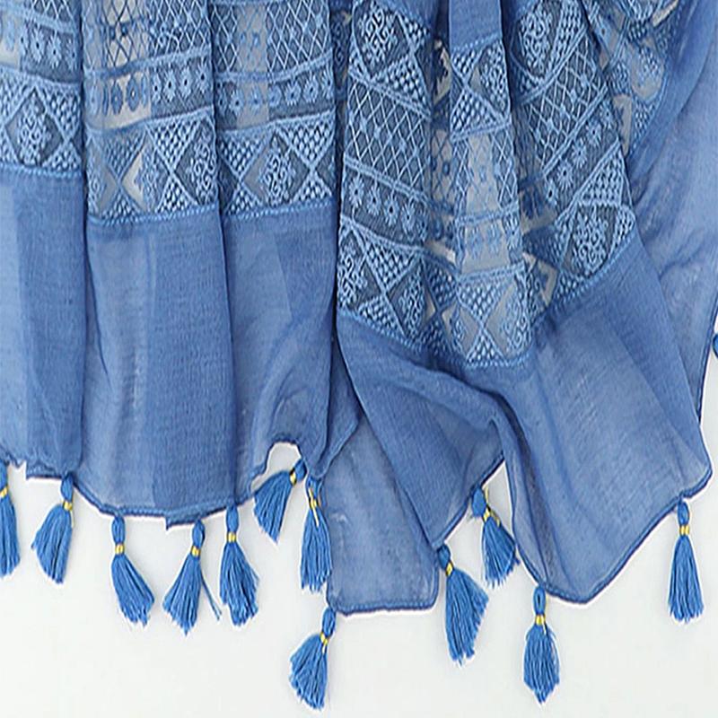 Autumn Fashion Brand Bohemian Ethnic Floral Tassel Viscose Shawl Scarf Lady Soft Pashmina Hijabs and Wraps Bufandas Muslim Sjaal