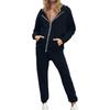 Women's 2-piece Hooded Tracksuit Set With Zip-up Casual Sweatpants And Tracksuit