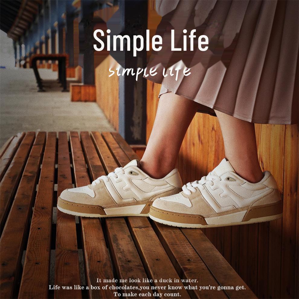 "High-Version F Home White Retro Unisex Casual Sports Shoes with Thick Sole"