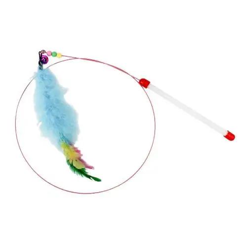 2025 Four Section Telescopic Cat Stick 90CM Super Long Carbon Fiber Fishing Rod Scratch Resistant Feather Cat Toy Pet Supplies