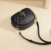 New Genuine Leather Crossbody Bag for Women's Bag  Small Fragrance Chain Diamond Versatile Single-shoulder Round Bag