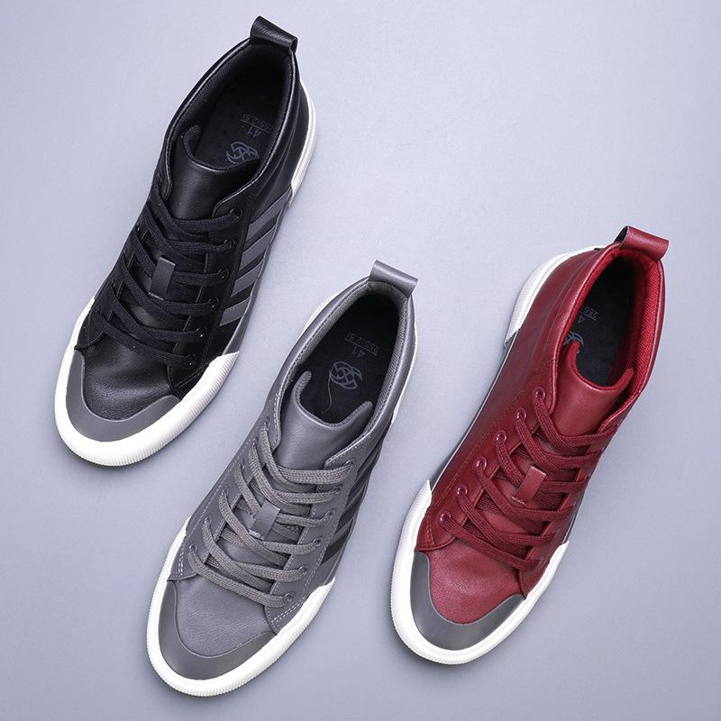 Spring New Men's Shoes Fashionable Casual Men's Leather Shoes Comfortable Elastic Belt Men's Shoes