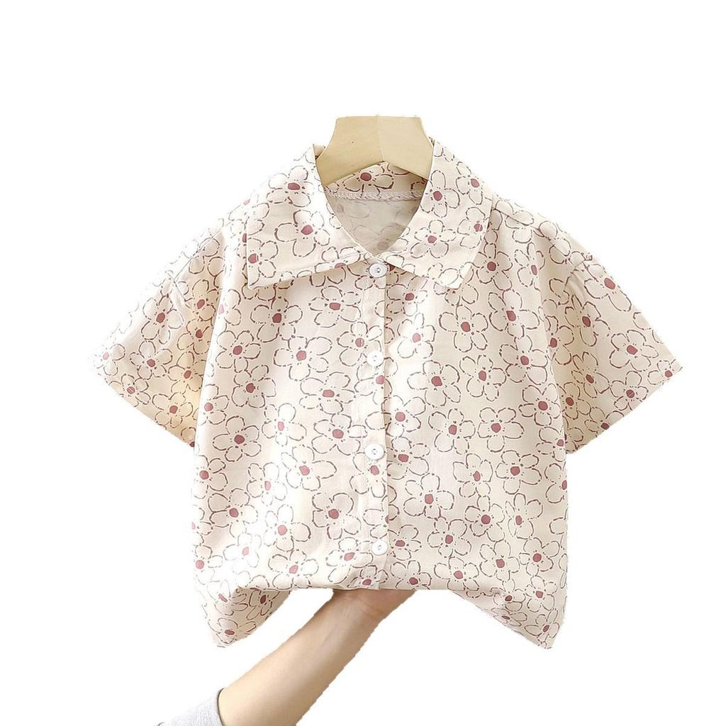 Boys Summer Cotton Short Sleeve Open Front Shirt Thin Breathable Casual Top For Baby Kids Clothing