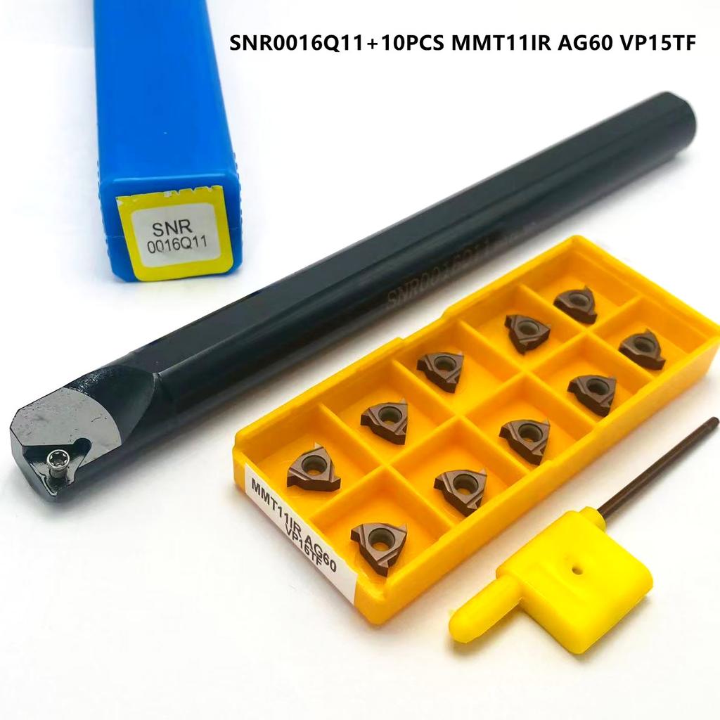 SNR0012M11 SNR0008K11 SNR0010K11 SNR0013N11 SNR0016Q11 Internal Thread Turning Tool holder.10PCS MMT11IR AG60 Carbide Insert SNR