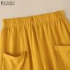 ZANZEA Women Casual Elastic Waist Loose A-line Short Pants