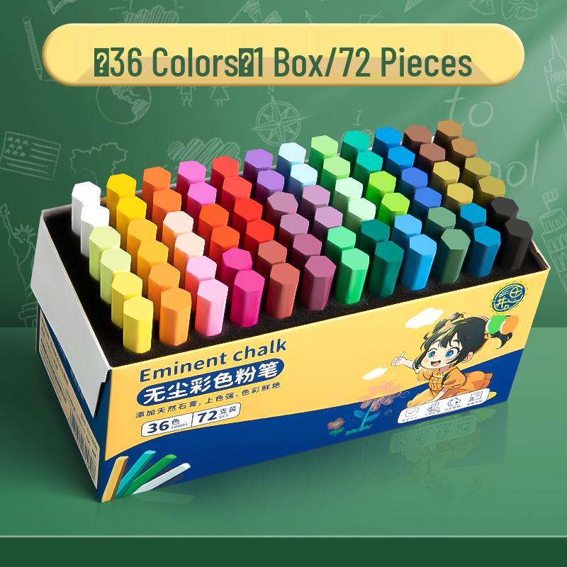 Dust-Free Bright Color Chalk for Kids - Keeps Hands Clean, Ideal for Teachers and Home Use.