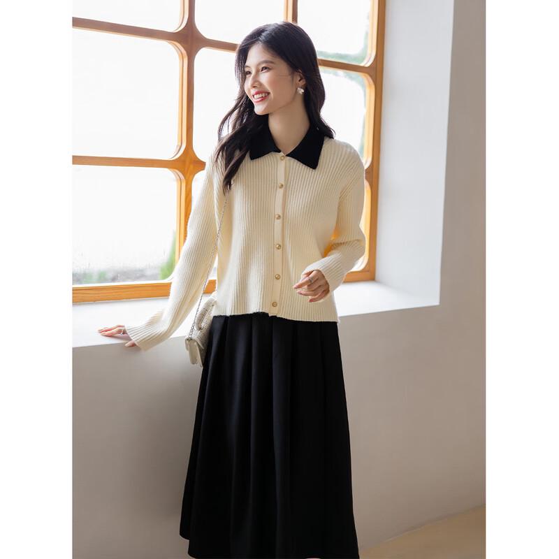 ITISF4 Elegant Knit Cardigan & Skirt Two-Piece Set