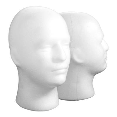 Shopping Mall Closet Holder White Foam Head Model Stable Base Wig Male Mannequin Head Glasses Hat Cap Display Stand Rack