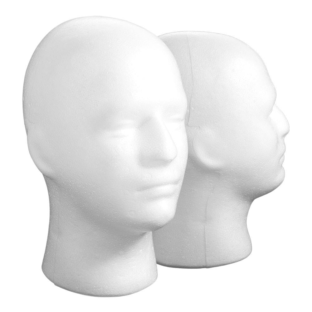 Wig Foam Head Model White Display Stand Rack Shopping Mall Closet Holder Male Mannequin Head
