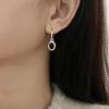 Elegant Black Oval Pendant Earrings for Women - Exquisite S925 Silver Plated Needle and Creative Design