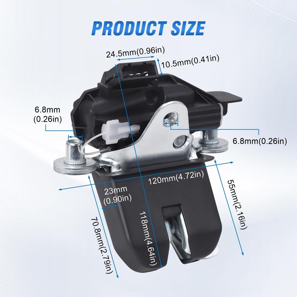 Tailgate Trunk Latch Mechanism Trunk Door Lock Actuator Fit for Skoda Fabia Roomster 2006-2015 5J0827501D 5J0827501B 5J0827501C