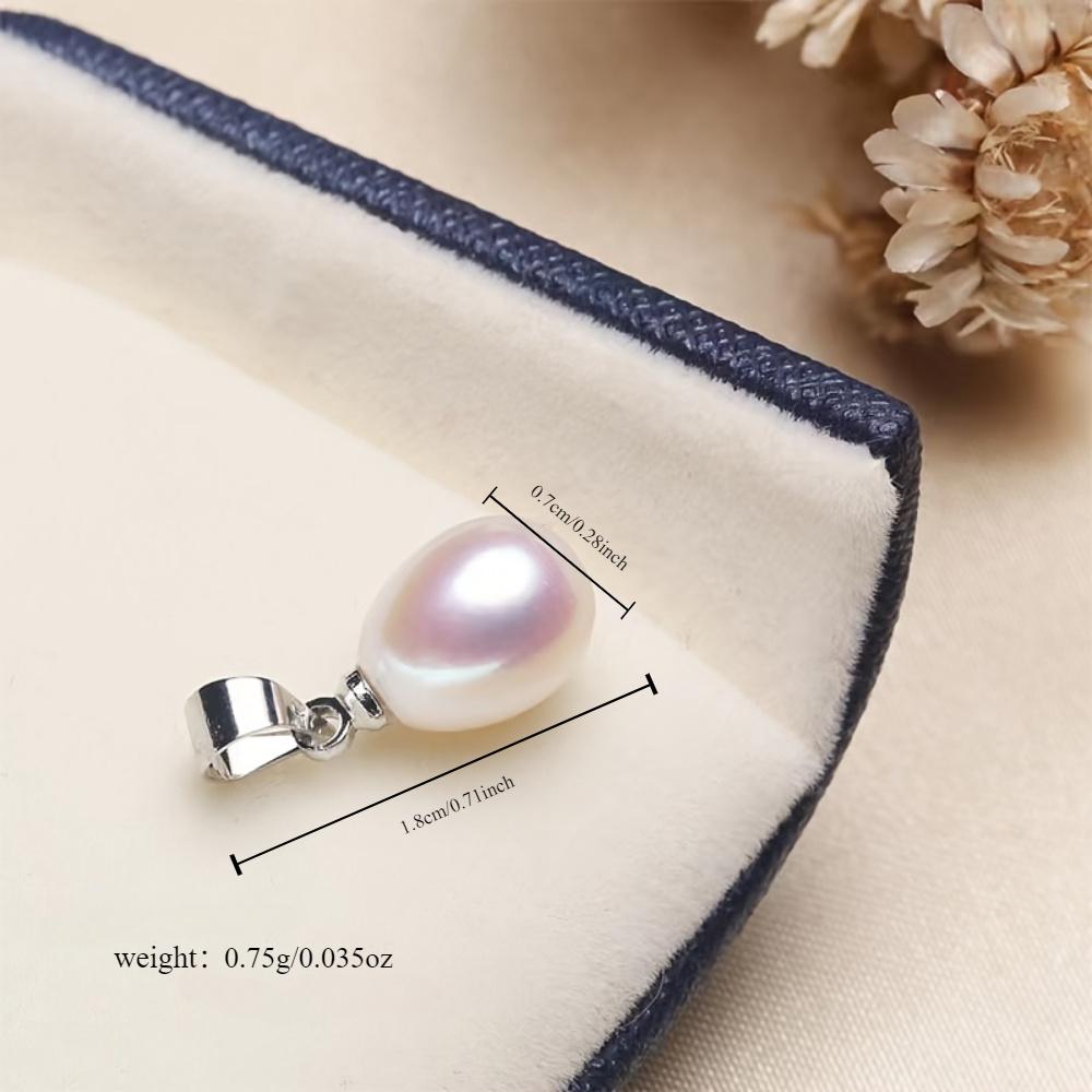 1 Pack 925 Silver Buckle Natural Freshwater Pearl Single Pendant Vintage Classic Necklace Accessory